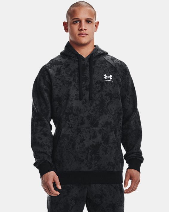 เสื้อฮู้ด UA Rival Fleece Cloud Dye สำหรับผู้ชาย, Black, pdpMainDesktop image number 0